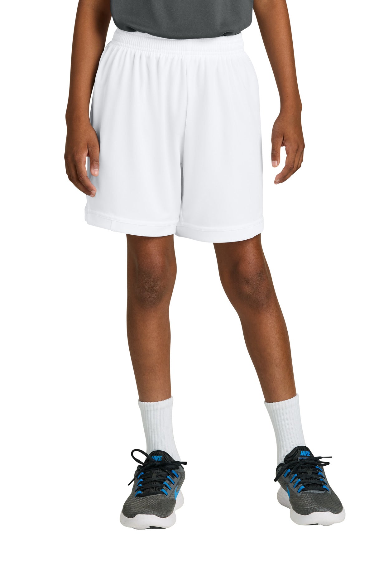 Sport-Tek Youth Club 5 Short YST4420 White/ White