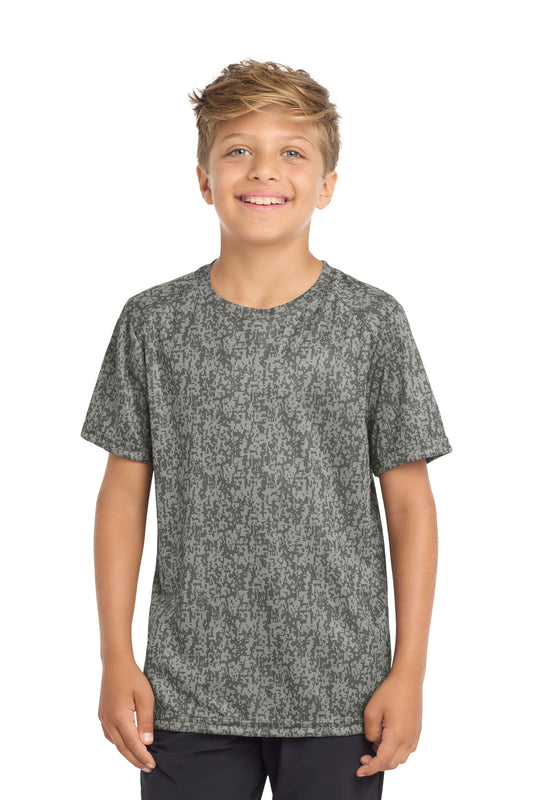 Sport-Tek Youth Digi Camo Tee YST460 Grey Concrete