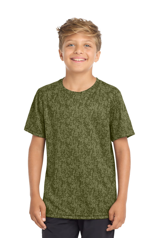 Sport-Tek Youth Digi Camo Tee YST460 Olive Drab Green