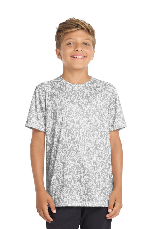 Sport-Tek Youth Digi Camo Tee YST460 White