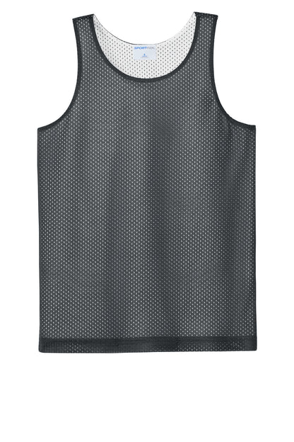 Sport-Tek Youth PosiCharge Reversible Mesh Tank YST5000 Iron Grey/ White