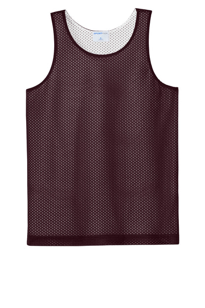 Sport-Tek Youth PosiCharge Reversible Mesh Tank YST5000 Maroon/ White