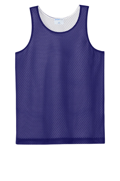 Sport-Tek Youth PosiCharge Reversible Mesh Tank YST5000 Purple/ White