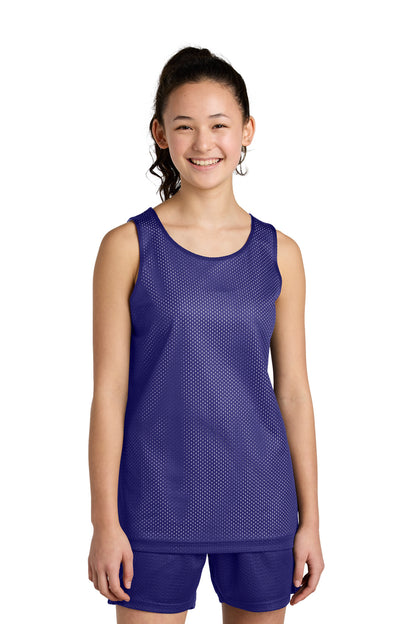 Sport-Tek Youth PosiCharge Reversible Mesh Tank YST5000 Purple/ White