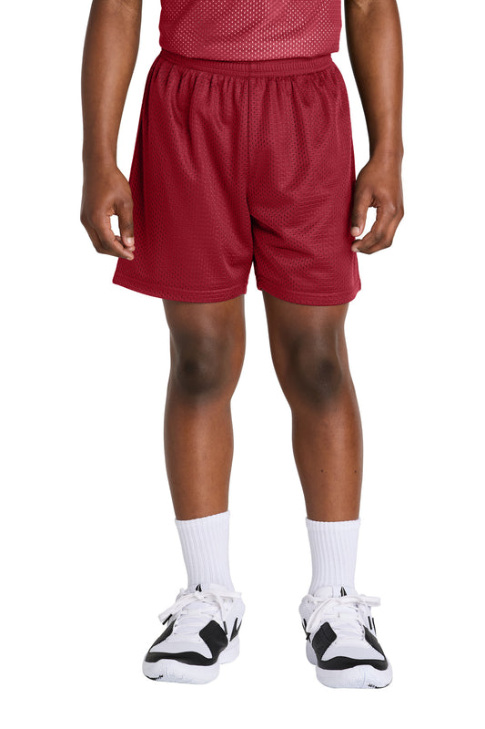 Sport-Tek Youth PosiCharge Mesh 5 Short YST5100 Deep Red