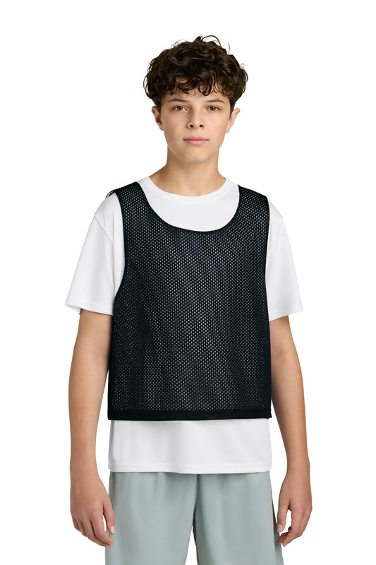 Sport-Tek Youth Lacrosse Reversible Pinnie YST512 Black/ White