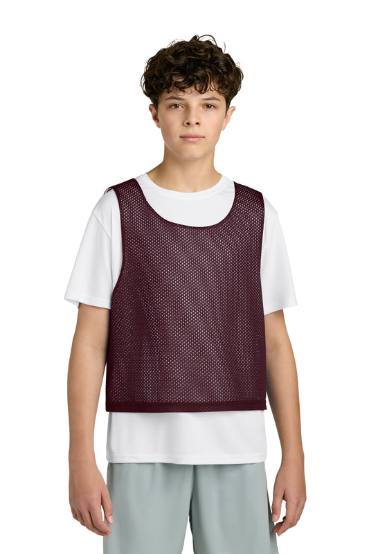 Sport-Tek Youth Lacrosse Reversible Pinnie YST512 Maroon/ White