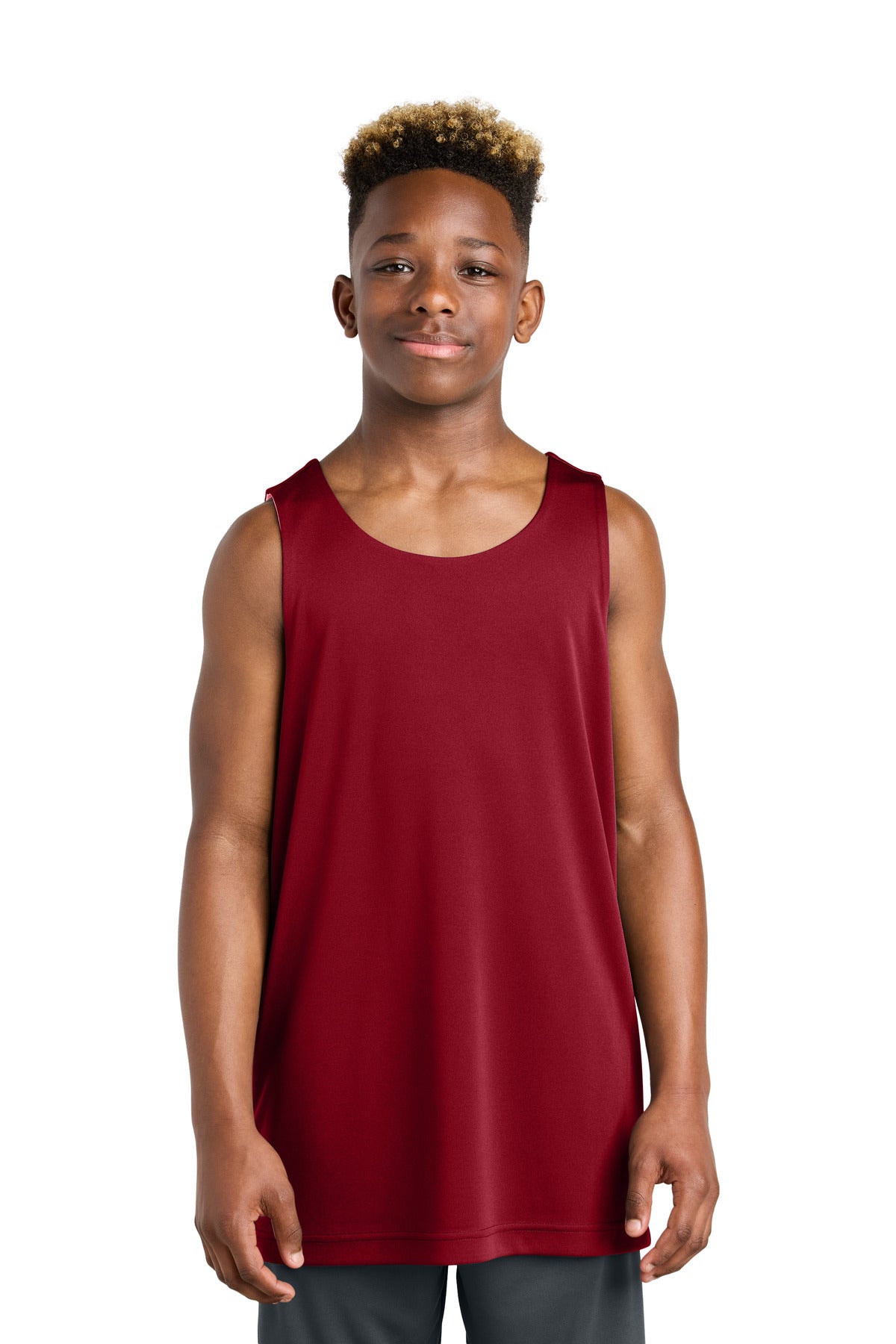 Sport-Tek Youth PosiCharge Competitor Rev Tank YST551 Deep Red/ White