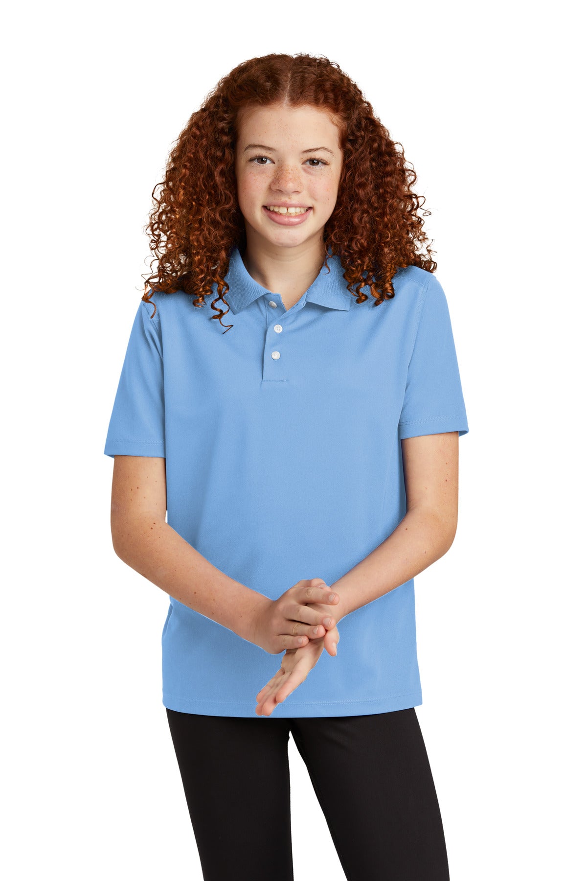Sport-Tek Youth UV Micropique Polo YST740 Carolina Blue