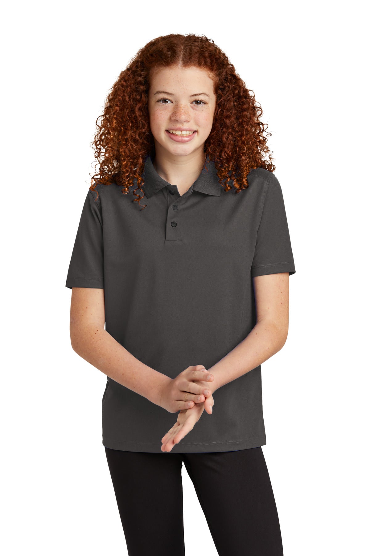 Sport-Tek Youth UV Micropique Polo YST740 Graphite