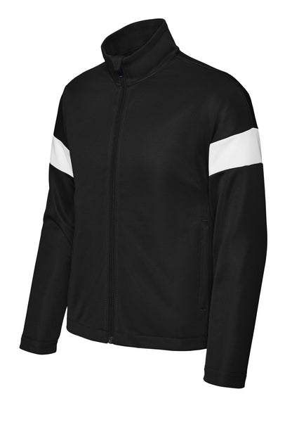 Sport-Tek Youth Travel Full-Zip Jacket YST800 Black/ White