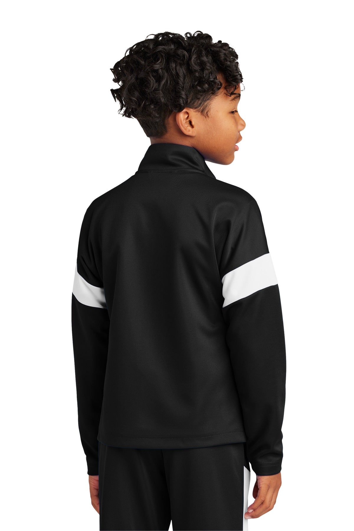 Sport-Tek Youth Travel Full-Zip Jacket YST800 Black/ White