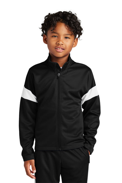 Sport-Tek Youth Travel Full-Zip Jacket YST800 Black/ White