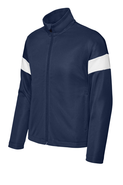 Sport-Tek Youth Travel Full-Zip Jacket YST800 True Navy/ White