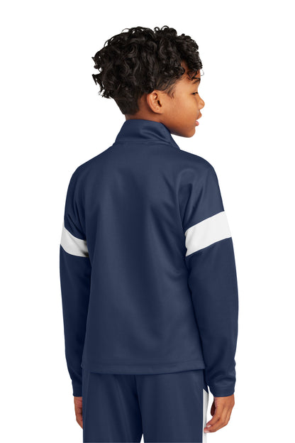 Sport-Tek Youth Travel Full-Zip Jacket YST800 True Navy/ White