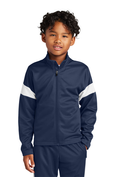 Sport-Tek Youth Travel Full-Zip Jacket YST800 True Navy/ White