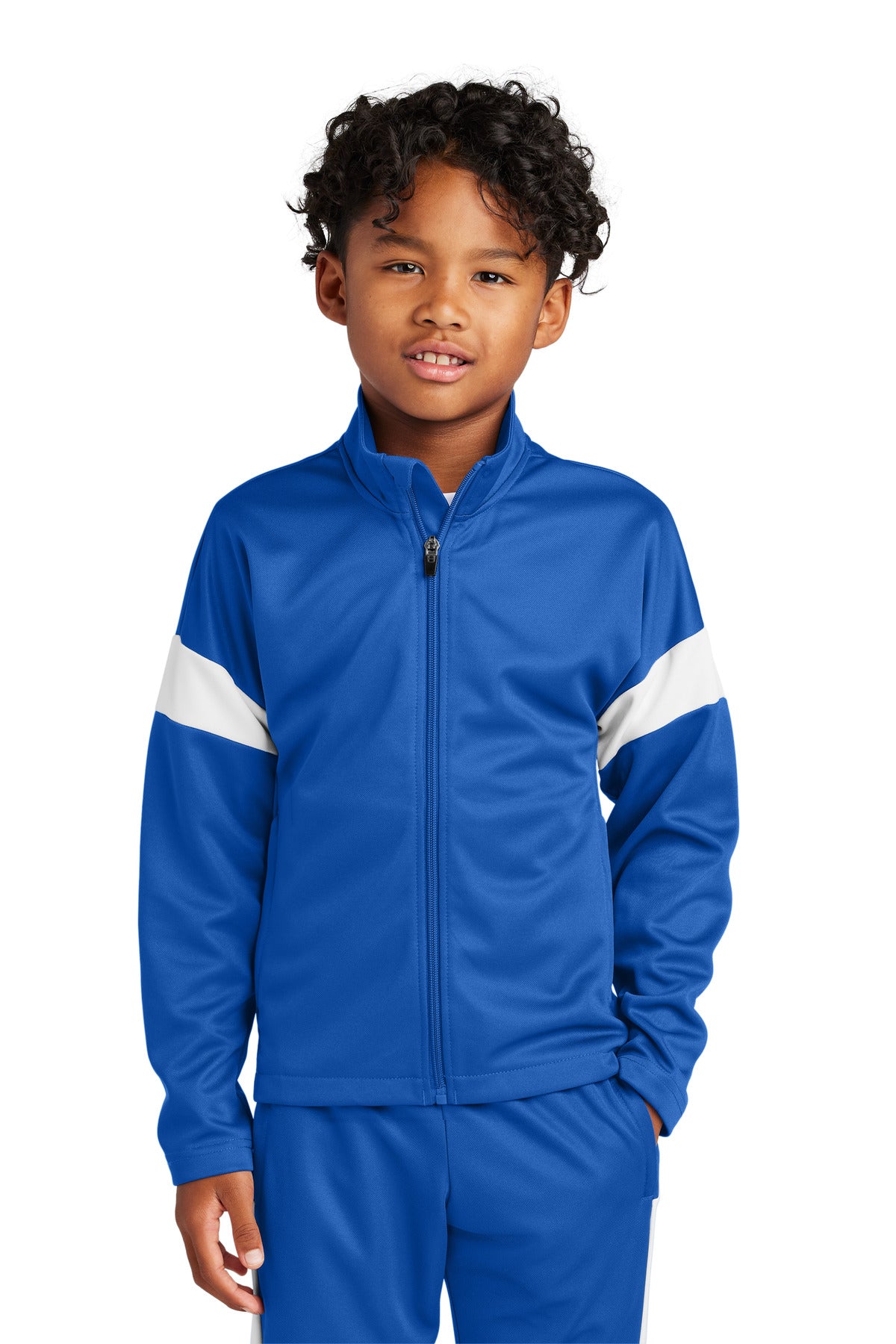 Sport-Tek Youth Travel Full-Zip Jacket YST800 True Royal/ White