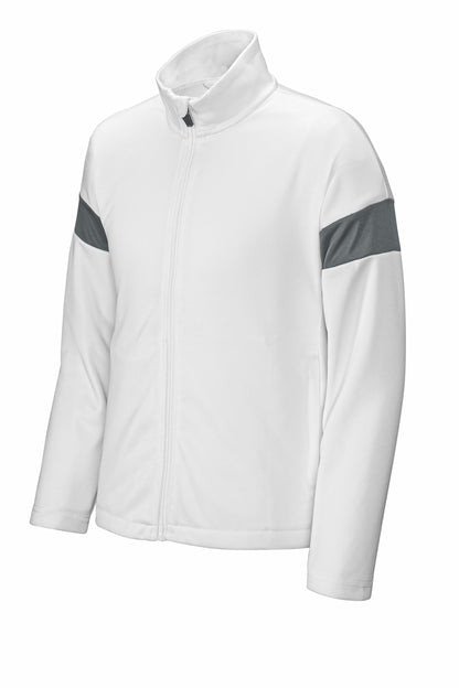 Sport-Tek Youth Travel Full-Zip Jacket YST800 White/ Iron Grey