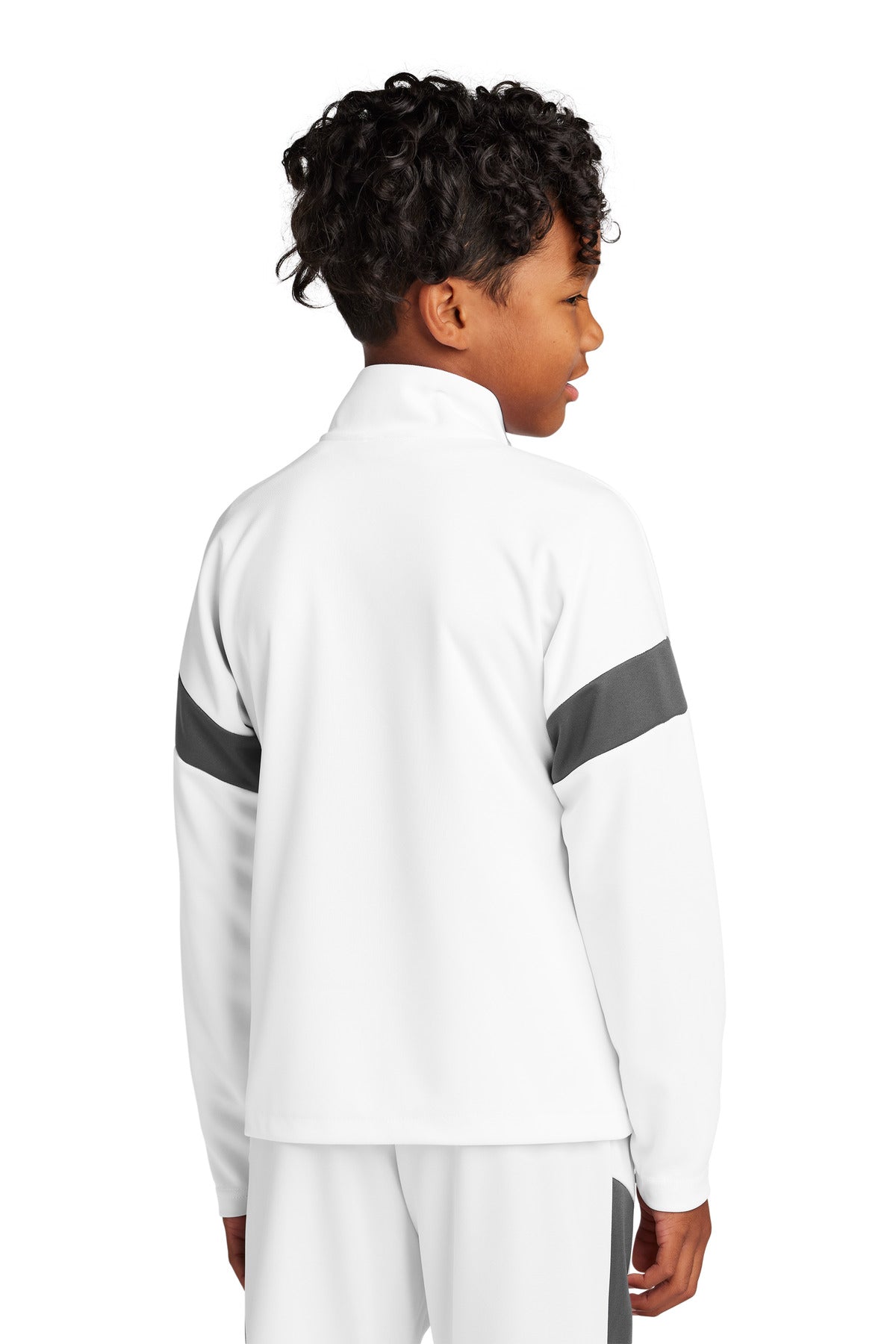 Sport-Tek Youth Travel Full-Zip Jacket YST800 White/ Iron Grey