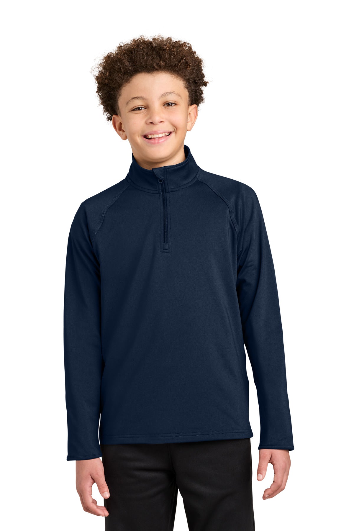 Sport-Tek Youth Sport-Wick Stretch 1/4-Zip Pullover YST850 True Navy