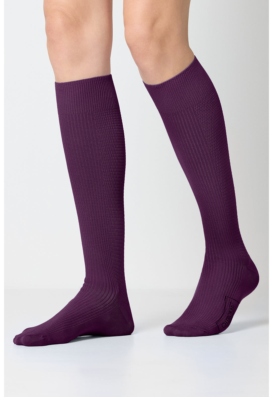 Cherokee Legwear YTSSOCK1 Women's 4 single pair of Support Socks Deep Amethyst