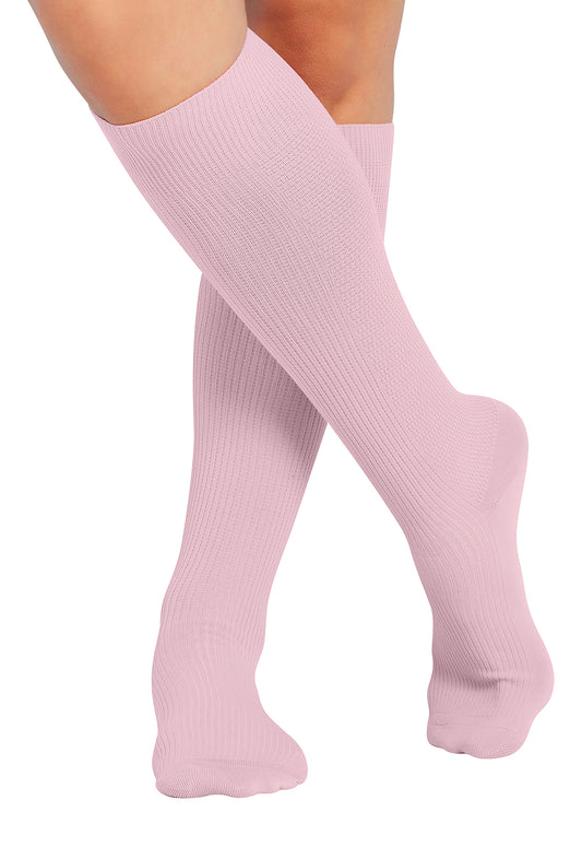 Legwear YTSSOCK1 4 single pair of Support Socks Pink Cloud Model Image Front | Cherokee