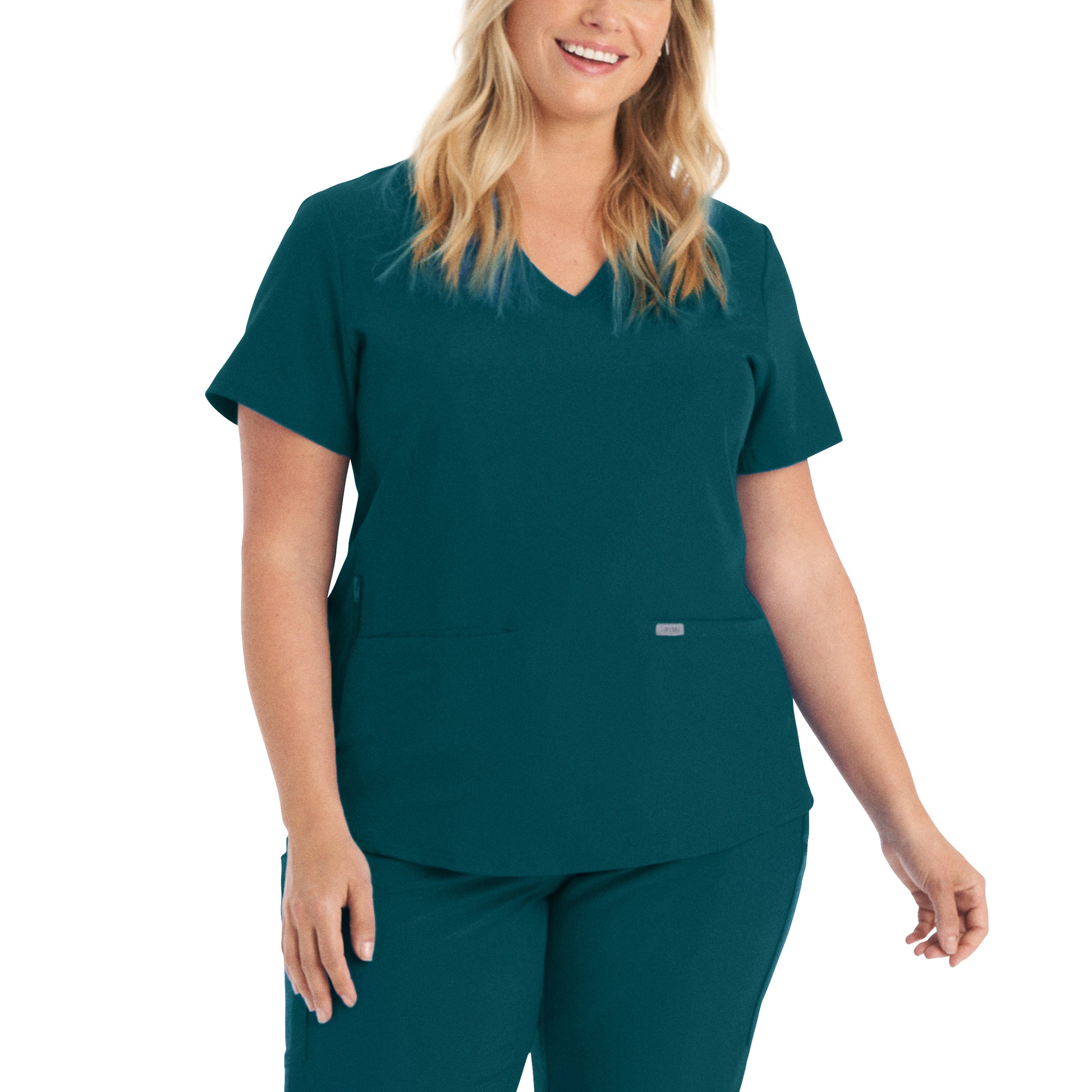 Forward LT100 Women's 3 Pocket V Neck Scrub Top Caribbean Image