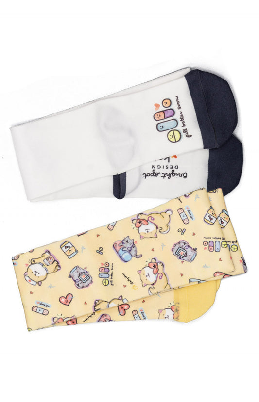 Artist Series A122A Sublimation Socks 2-pk Medical Cuties