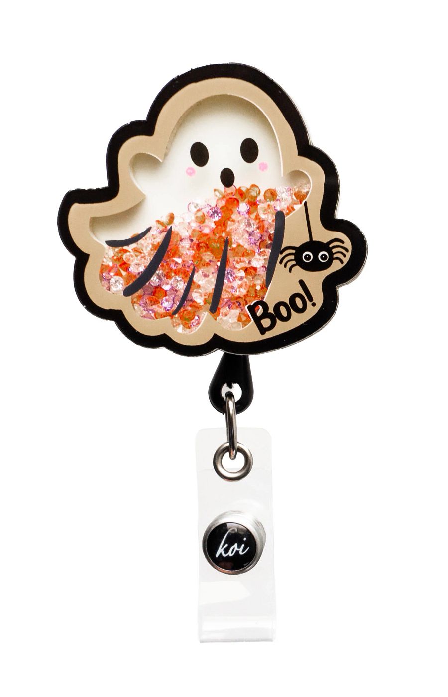 Essentials Shaker-Style ID Badge Reel Ghost Cookie