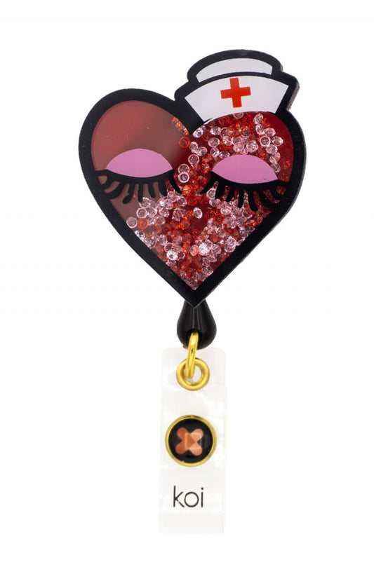 Artist Series A156A koi Shaker Badges Nurse Heart