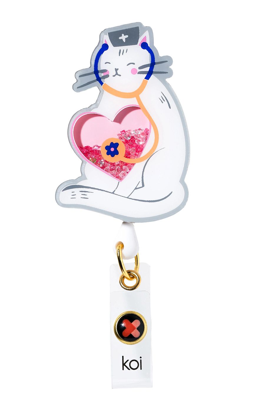 Artist Series Shaker-Style ID Badge Reel Nurse Cat