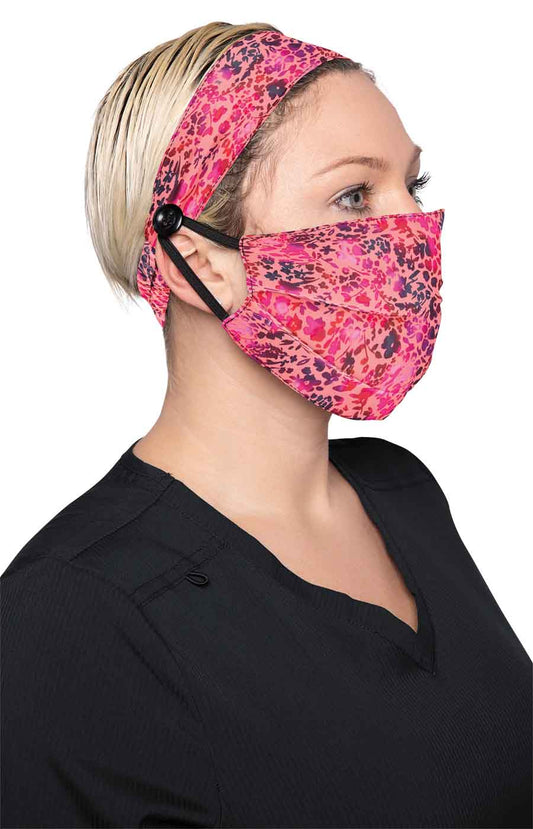 Lite A162 Fashion Mask + Headband Set Bright Ditsy