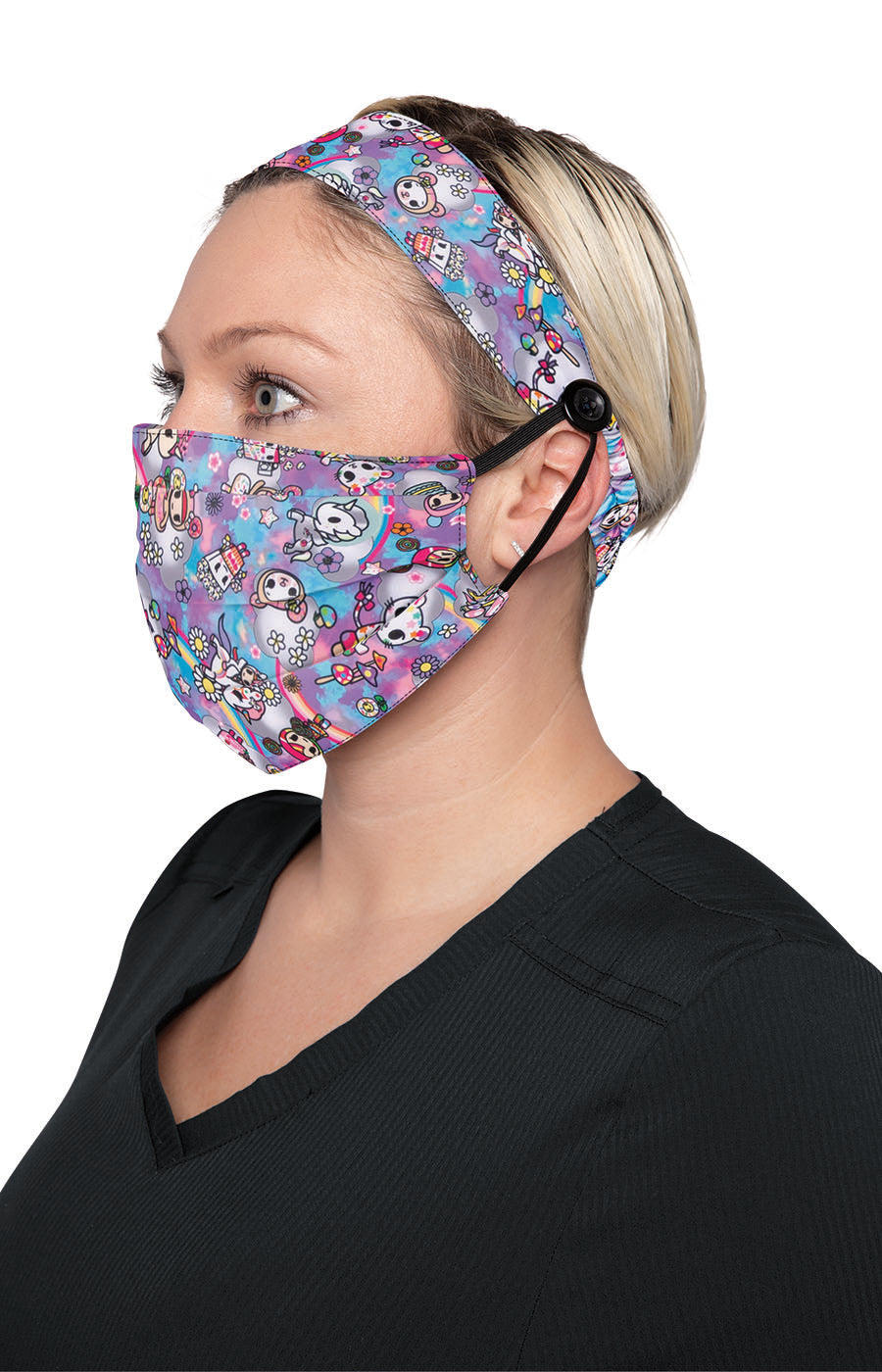 tokidoki A163 Fashion Mask + Headband Set Over the Rainbow