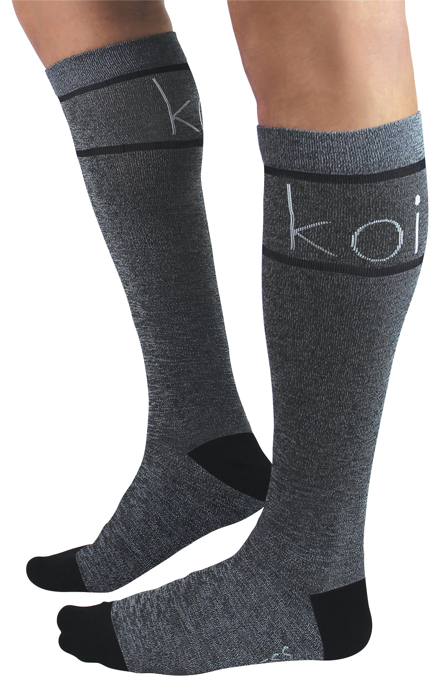 Essentials A169 Compression Socks 1-pr Heather koi Black