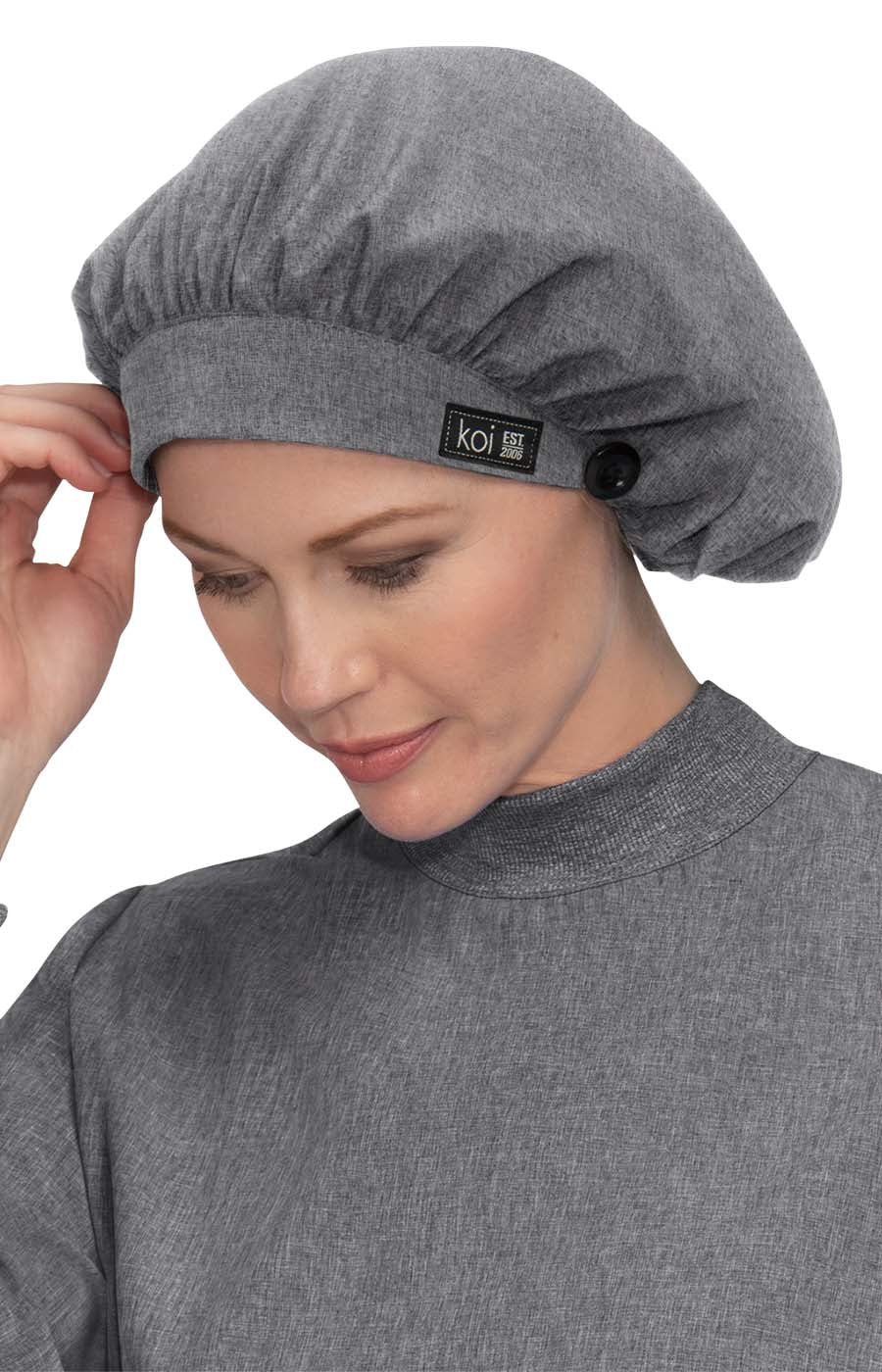 Basics A174 Bouffant Cap Heather Grey