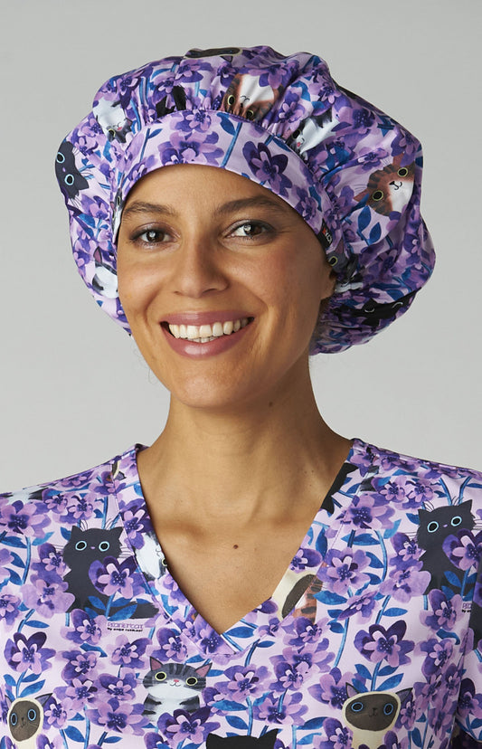 Koi Artist Series A174PRA Bouffant Cap Flora Kitty