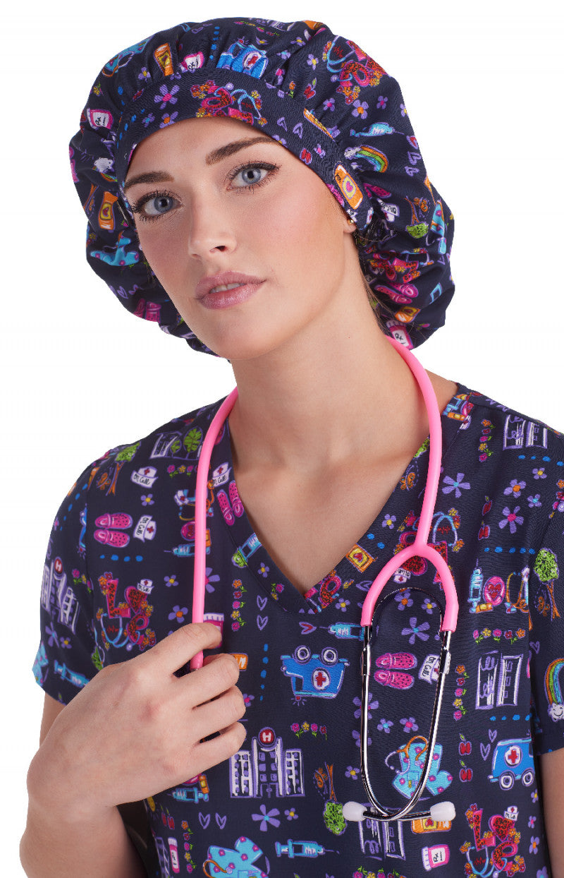 Essentials A174PR Bouffant Scrub Cap City on Call