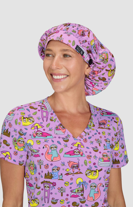 Essentials A174PR Bouffant Scrub Cap Sloth