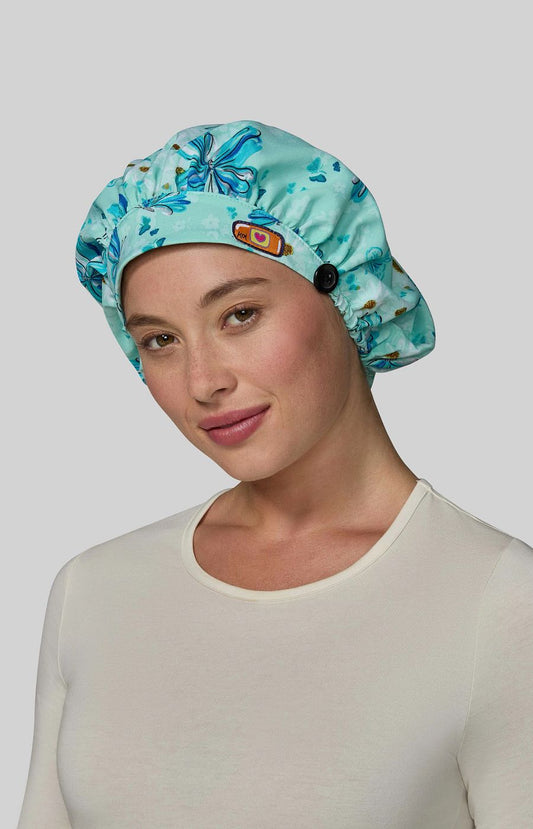 Print Essentails bouffant scrub cap Spring Sprung