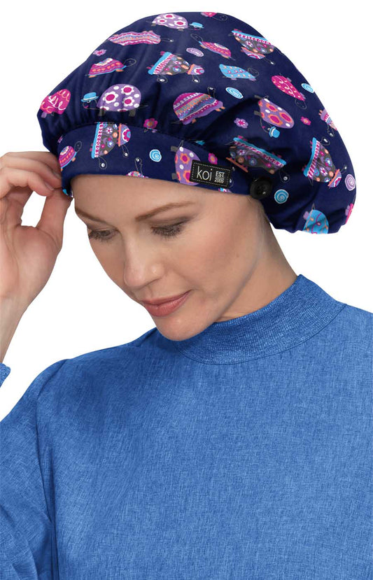 Essentials A174PR Bouffant Scrub Cap Turtle