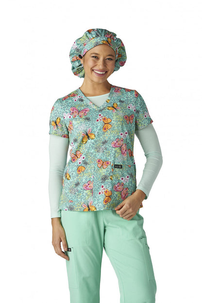Essentials A174PR Bouffant Scrub Cap Wild Butterflies