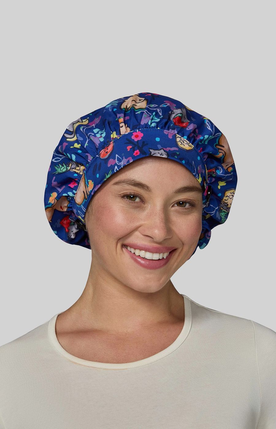 Print Artist Series bouffant scrub cap Capybara