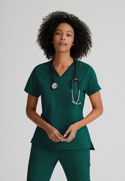 Greys Anatomy Stretch GVST028 Bree Scrub Top Hunter Green