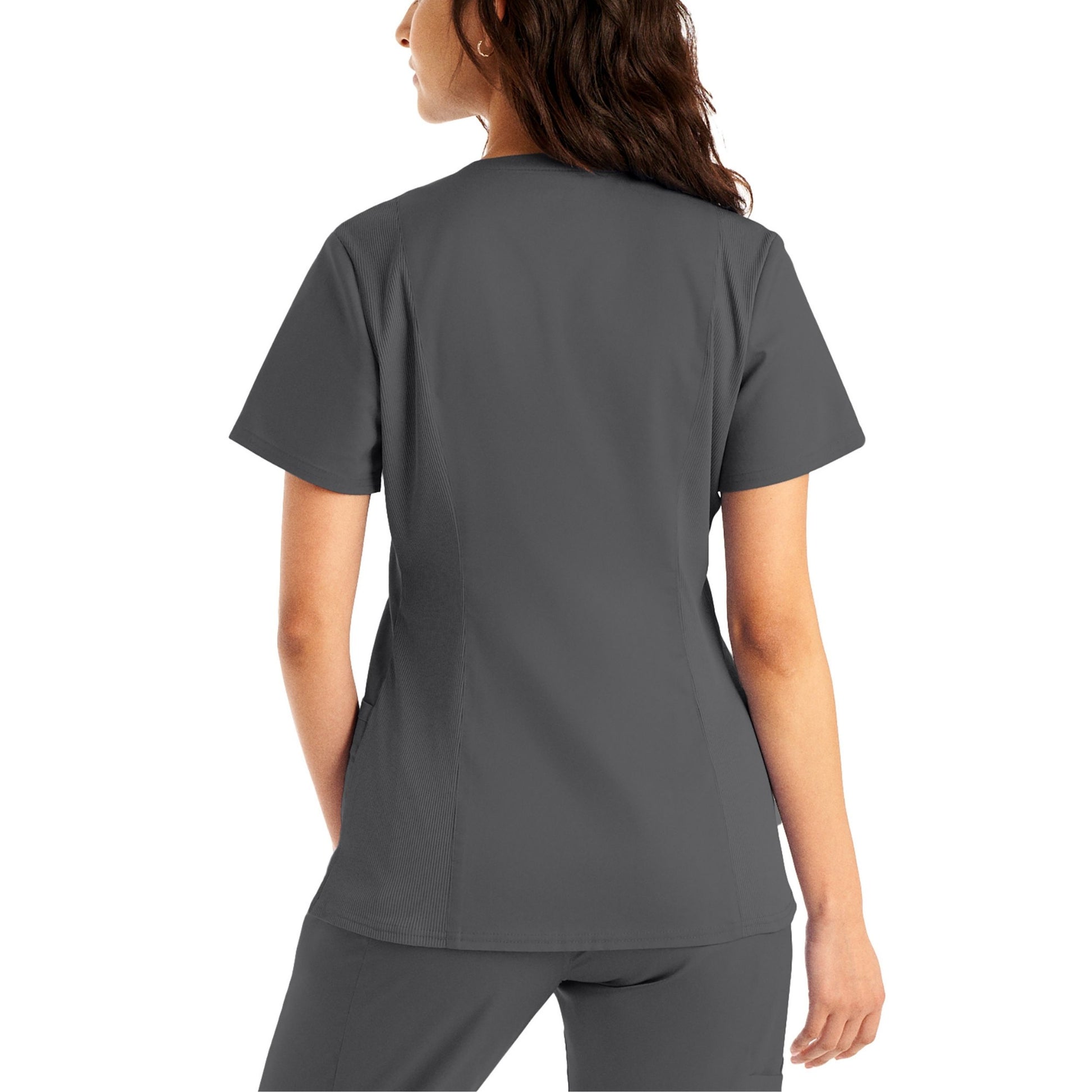 ProFlex LT105 Women's 3 Pocket V Neck Scrub Top Steel Image