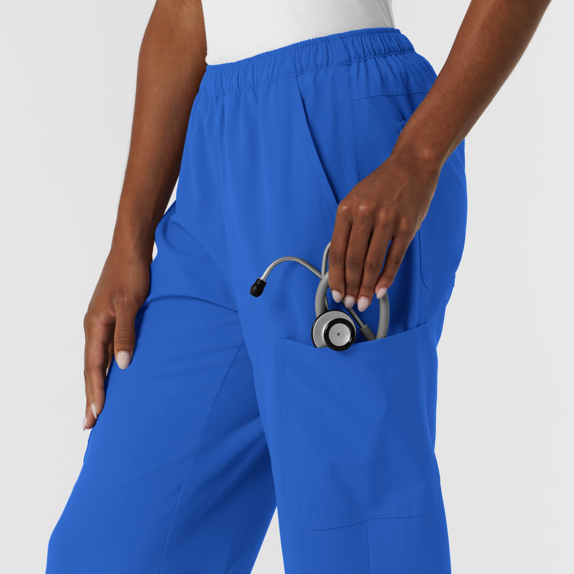 NURTUR 5180 Women's Straight Leg Cargo Scrub Pants Royal