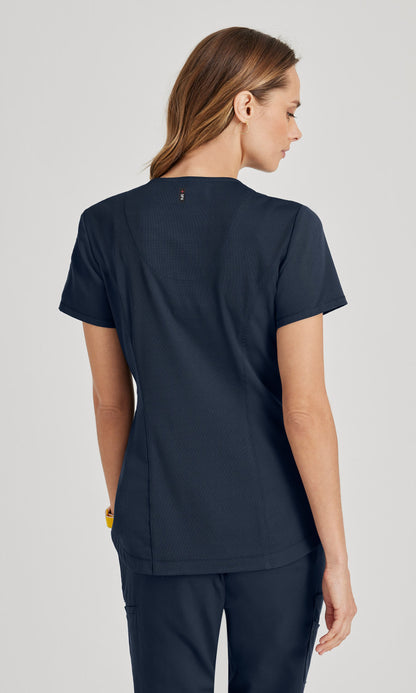 Grey's Anatomy Stretch GRST136 Capri Tuck-in Scrub Top Steel