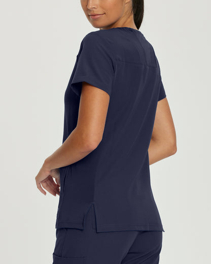 V-Tess 950 Women's 4 Pocket V Neck Scrub Top Navy Image