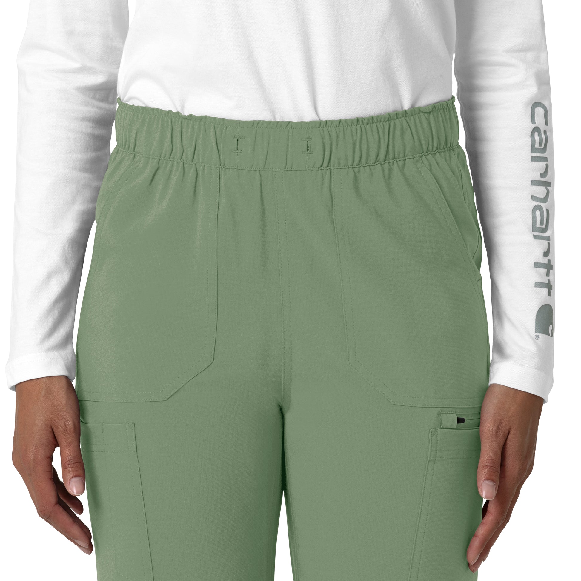 Force Cross-Flex C53210 Women's Straight Leg Cargo Scrub Pants Green Slate