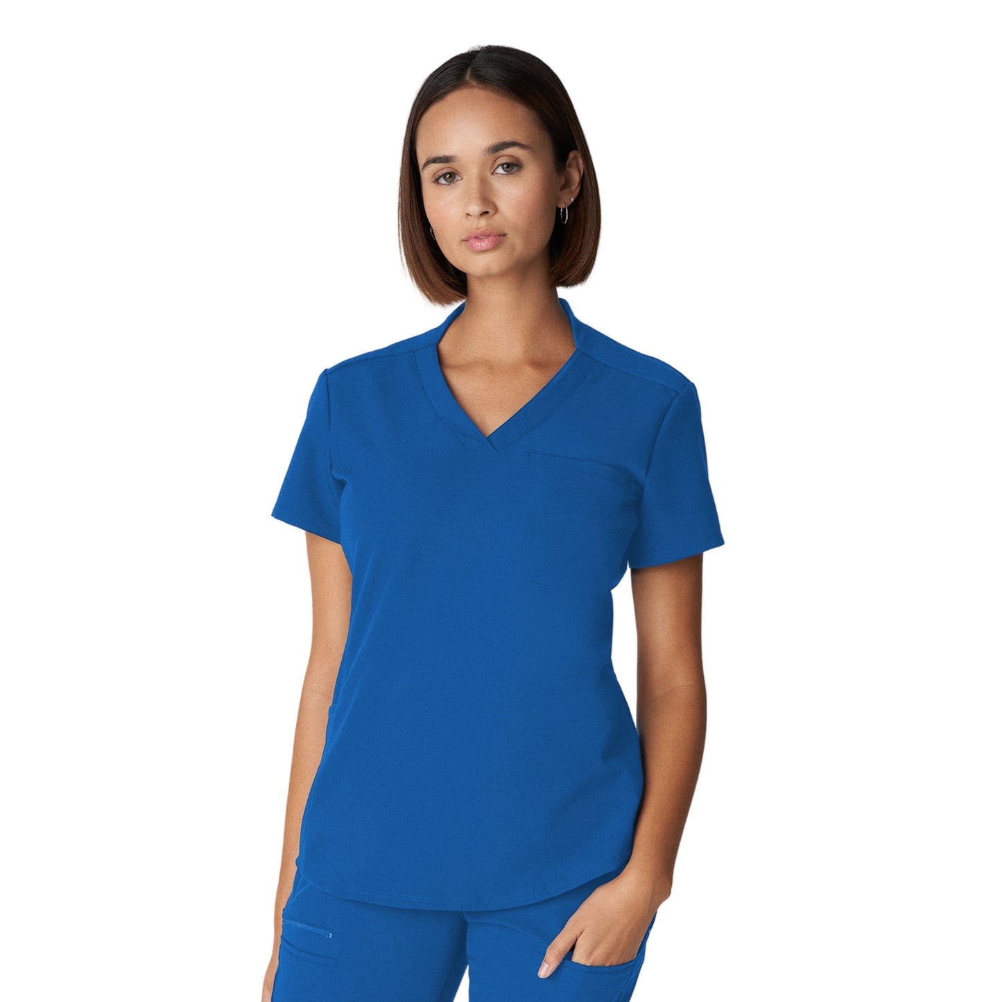 V-Tess WT110 Women's 2 Pocket V Neck Scrub Top Royal Image