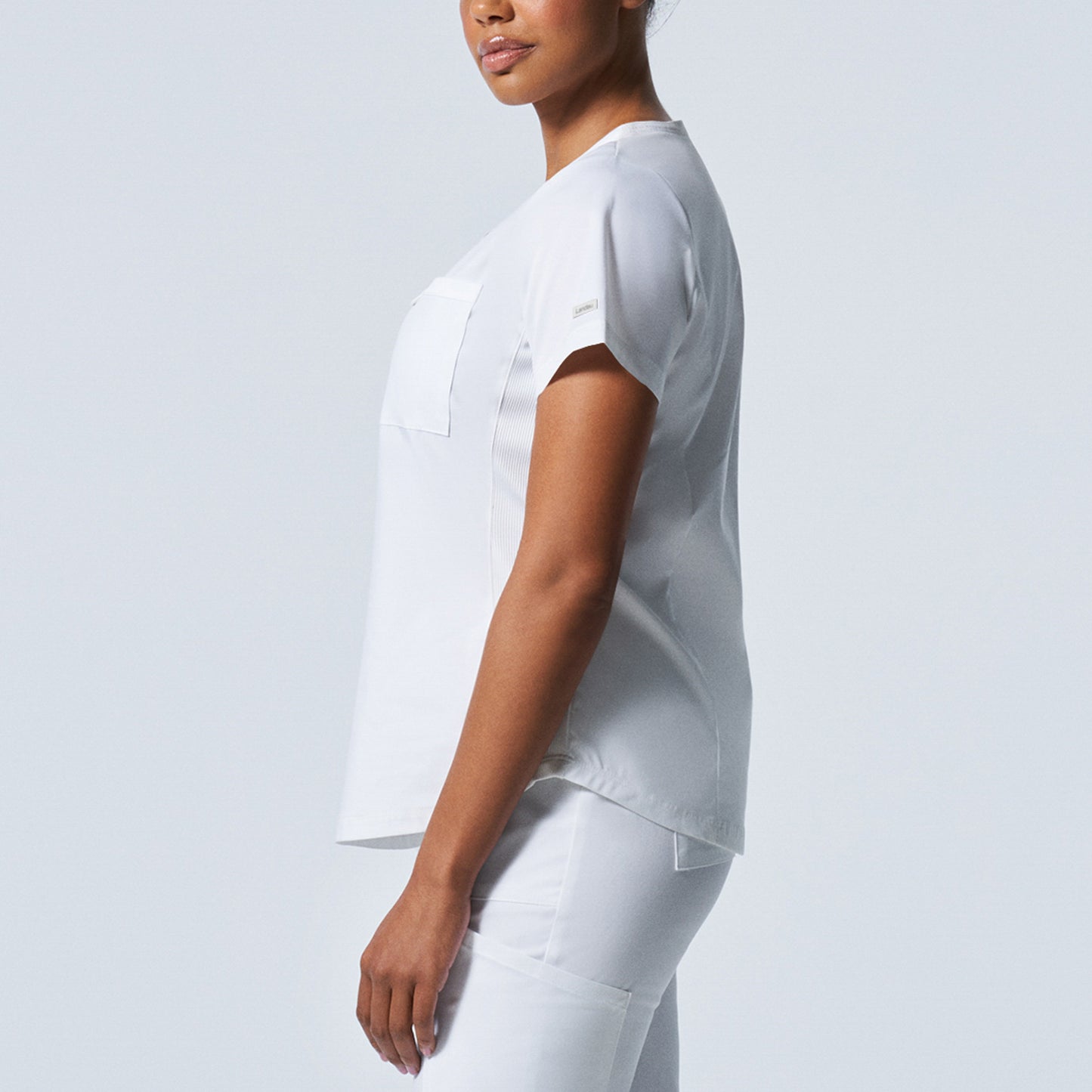 ProFlex LT107 Women's 2 Pocket V Neck Scrub Top White Image